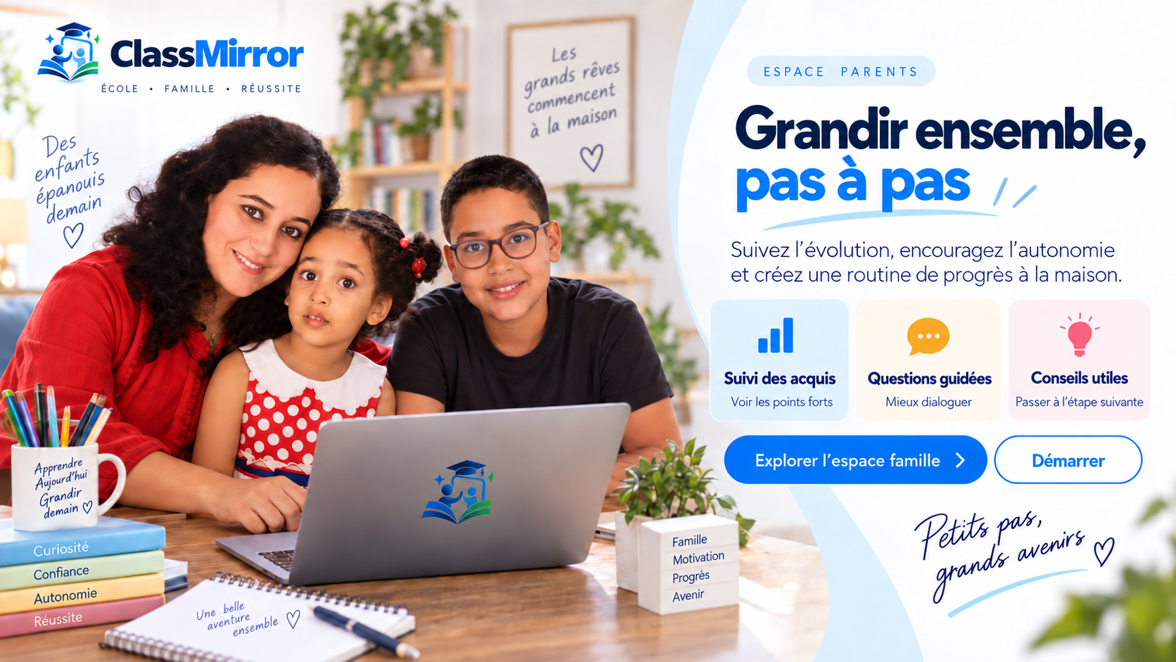 ClassMirror pour les parents — Accompagner chaque enfant à la maison